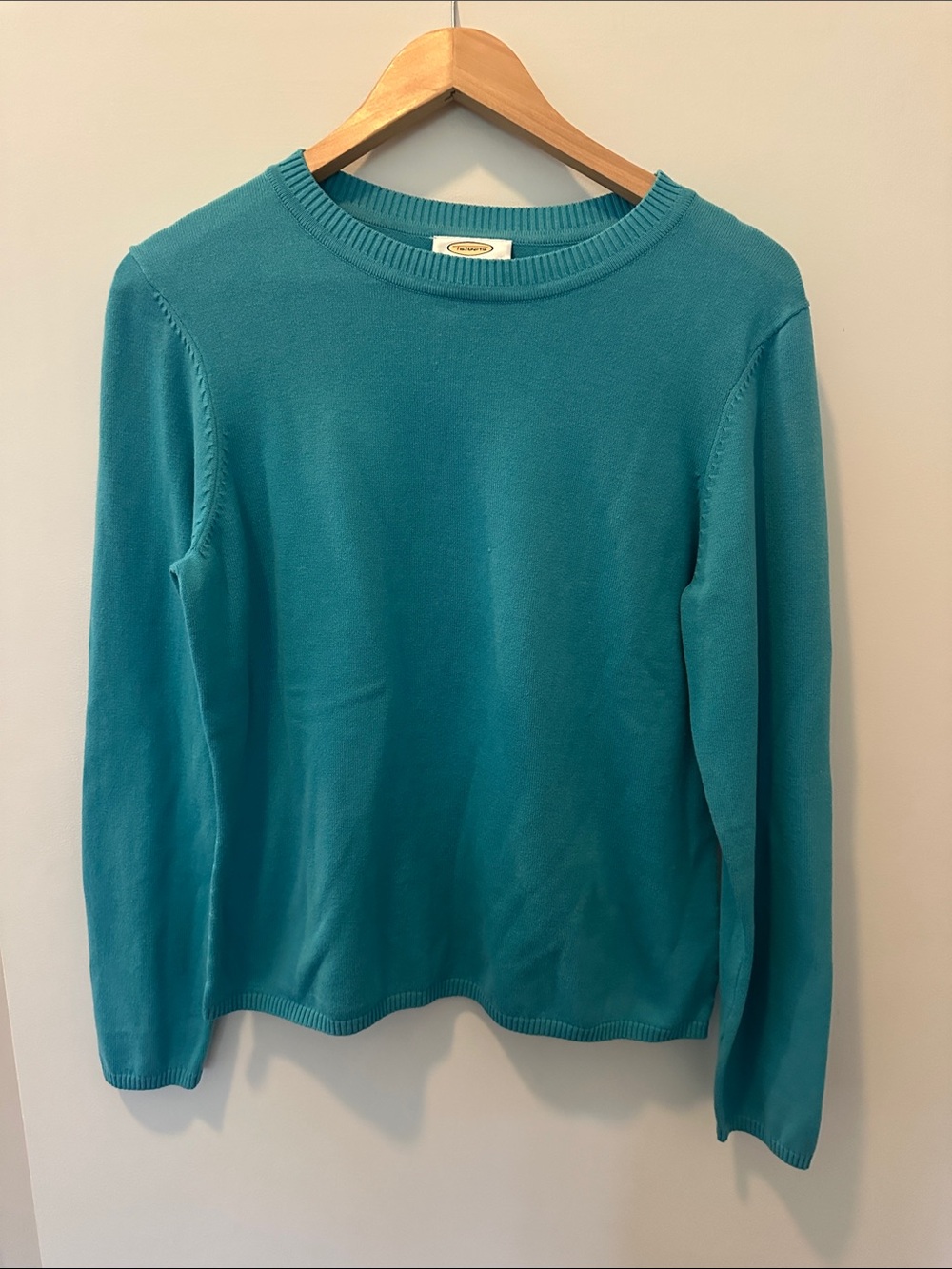 Talbots Teal Scoopneck Long-Sleeve Sweater